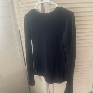 Lululemon black long sleeve sweater with metal emblem size S
